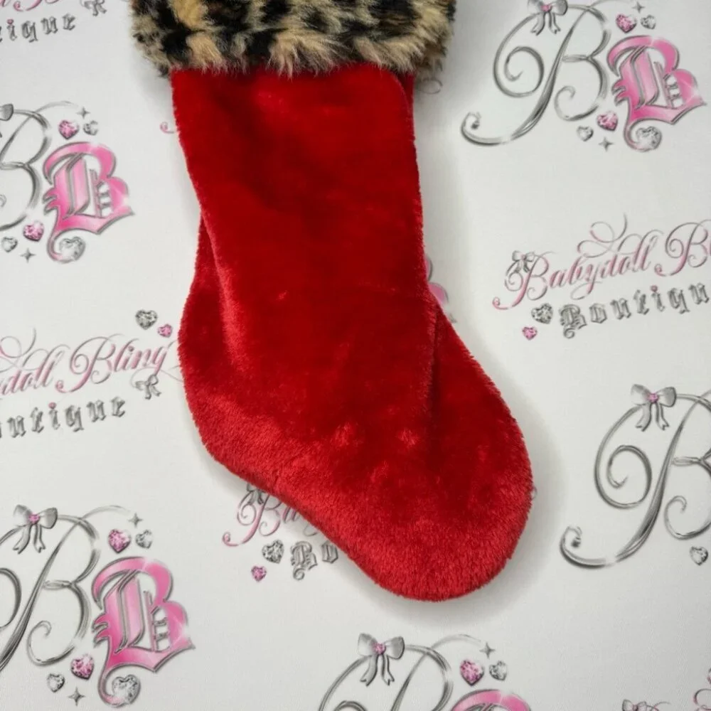 Stocking Christmas cheetah print leopard print animal print y2k sexy cute decor